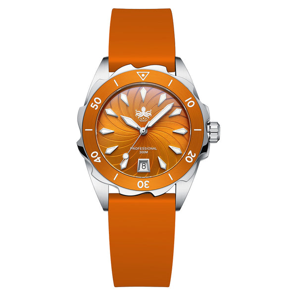 PHOIBOS Sea Nymph 300-Meter Swiss Quartz Dive Watch with Double-Dome Sapphire Crystal #PX021D