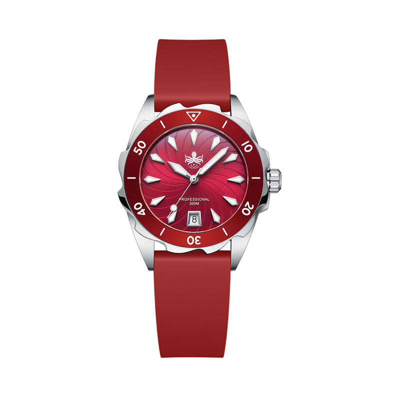 PHOIBOS Sea Nymph 300-Meter Swiss Quartz Dive Watch with Double-Dome Sapphire Crystal #PX021E