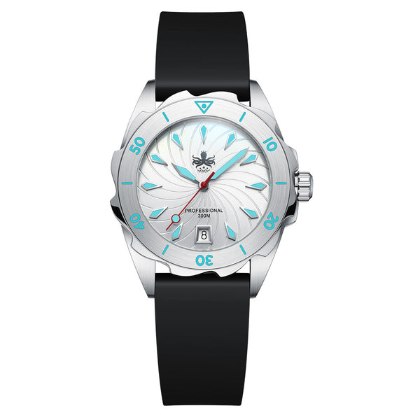 PHOIBOS Sea Nymph 300-Meter Swiss Quartz Dive Watch with Double-Dome Sapphire Crystal #PX021F