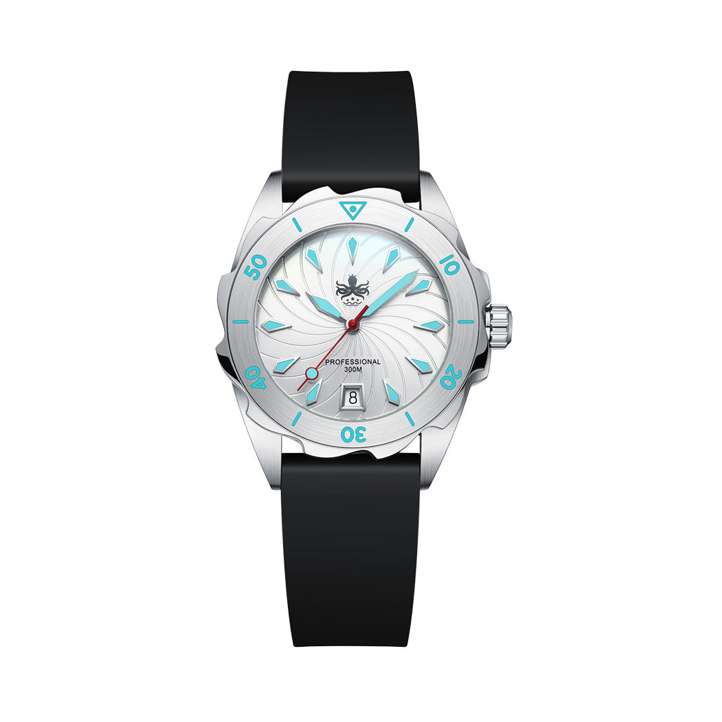 PHOIBOS Sea Nymph 300-Meter Swiss Quartz Dive Watch with Double
