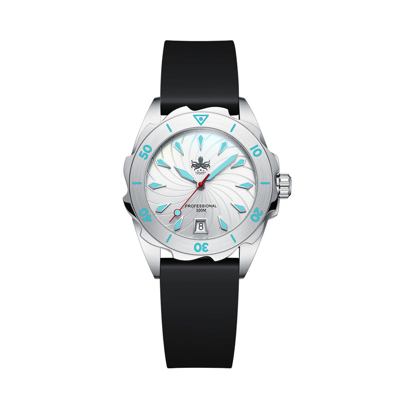 PHOIBOS Sea Nymph 300-Meter Swiss Quartz Dive Watch with Double-Dome Sapphire Crystal #PX021F