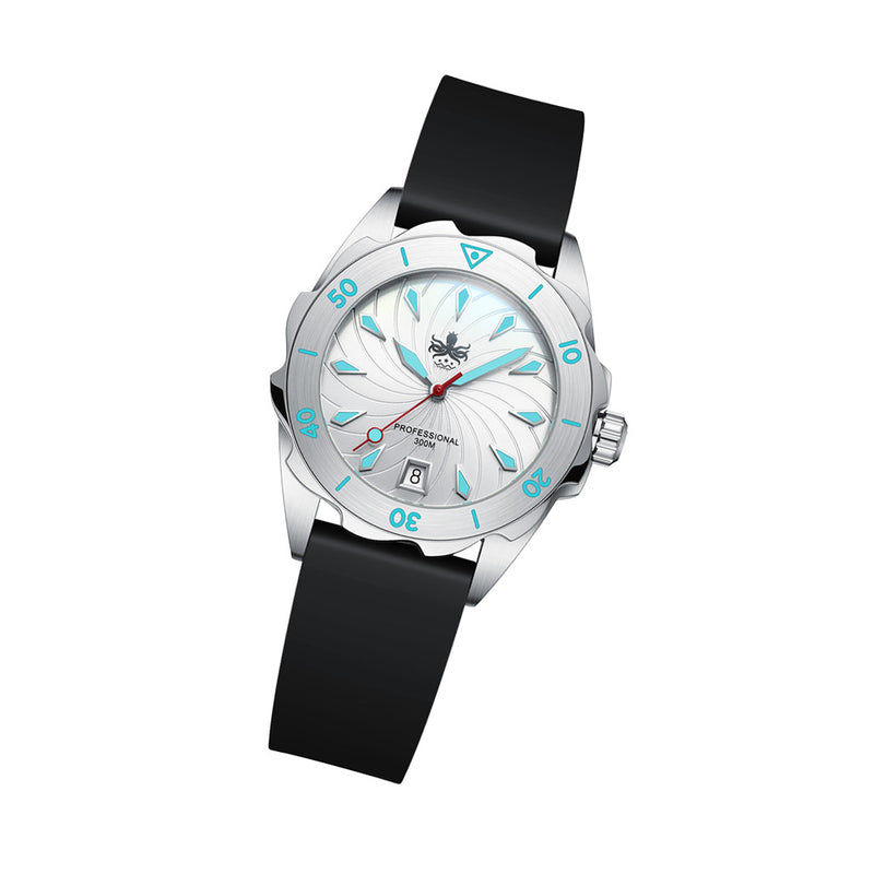 PHOIBOS Sea Nymph 300-Meter Swiss Quartz Dive Watch with Double-Dome Sapphire Crystal #PX021F