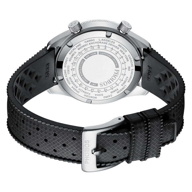 PHOIBOS Eagle Ray 300-Meter Dual-Time GMT Dive Watch with Double Dome AR Sapphire Crystal #PX023E
