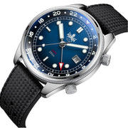 PHOIBOS Eagle Ray 300-Meter Dual-Time GMT Dive Watch with Double Dome AR Sapphire Crystal #PX023B
