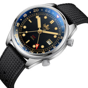 PHOIBOS Eagle Ray 300-Meter Dual-Time GMT Dive Watch with Double Dome AR Sapphire Crystal #PX023D