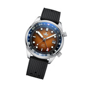 PHOIBOS Eagle Ray 300-Meter Dual-Time GMT Dive Watch with Orange Dial #PX023F