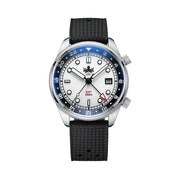 PHOIBOS Eagle Ray 300-Meter Dual-Time GMT Dive Watch with White Dial #PX023G