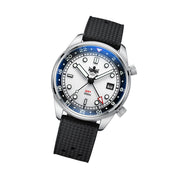 PHOIBOS Eagle Ray 300-Meter Dual-Time GMT Dive Watch with White Dial #PX023G