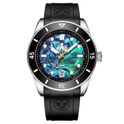 PHOIBOS Abalone Wave Master 300-Meter Automatic Dive Watch with Rubber Strap #PY010ER zoom