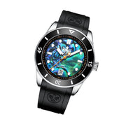 PHOIBOS Abalone Wave Master 300-Meter Automatic Dive Watch with Rubber Strap #PY010ER tilt
