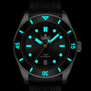 PHOIBOS Purple Dial Wave Master Automatic Dive Watch with Rubber Strap #PY010HR
