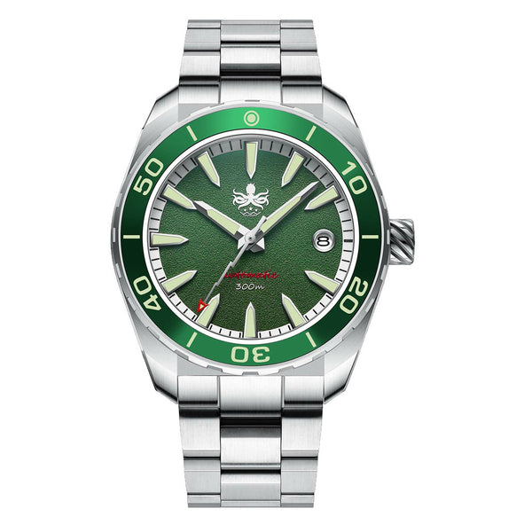 Phoibos Proteus 300M Automatic Diver with Green Dial #PY024A zoom