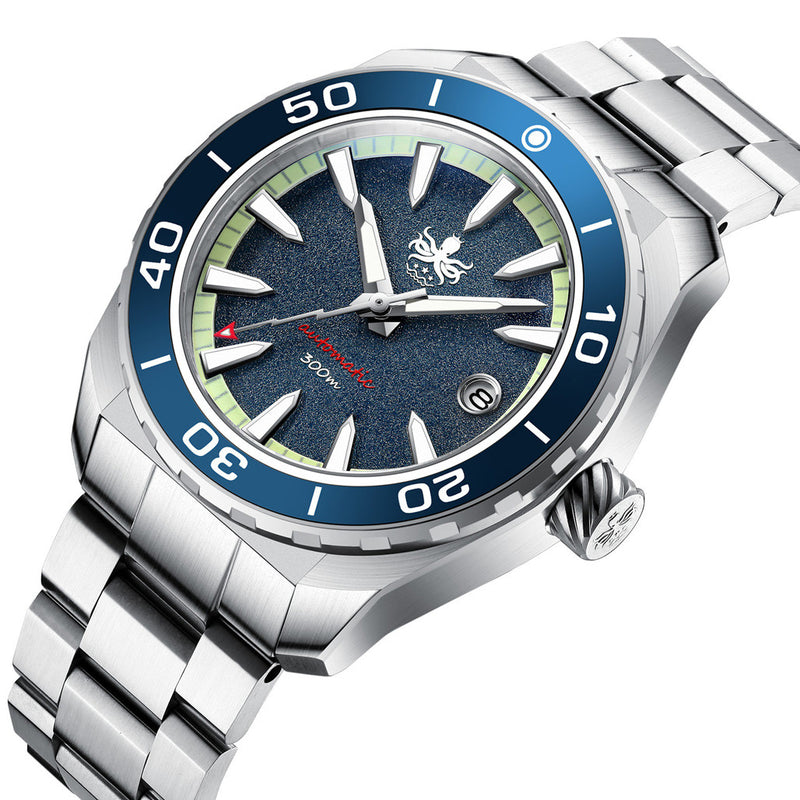 Phoibos Proteus 300M Automatic Diver with Blue Dial #PY024B angle
