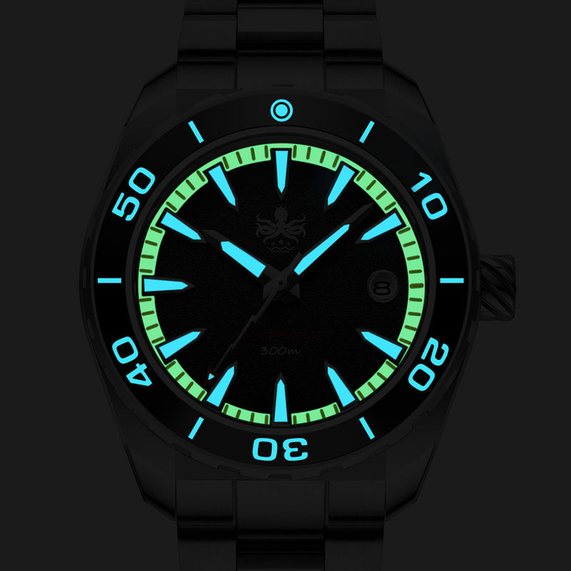 Phoibos Proteus 300M Automatic Diver with White Dial #PY024D lume