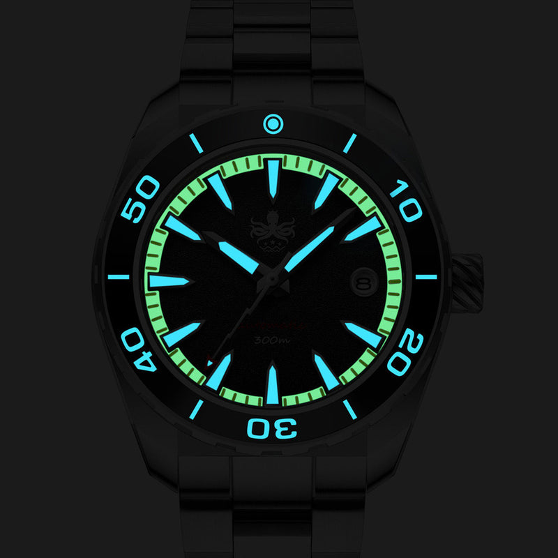 Phoibos Proteus 300M Automatic Diver with Black Carbon Forged Dial #PY024H lume