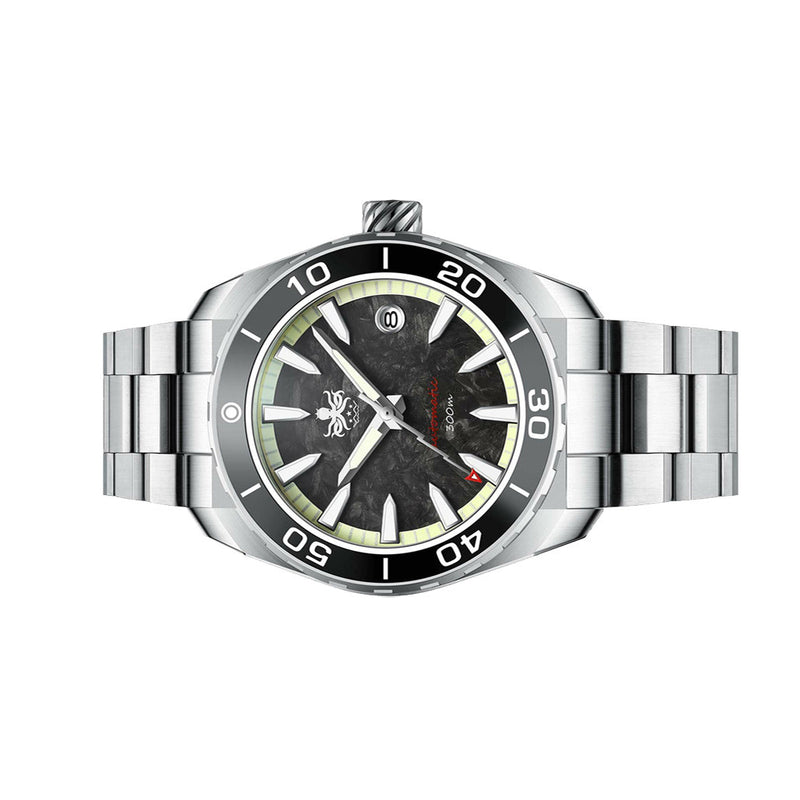 Phoibos Proteus 300M Automatic Diver with Black Carbon Forged Dial #PY024H side