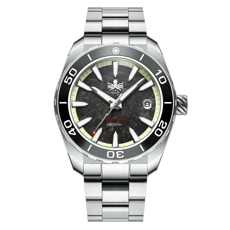 Phoibos Proteus 300M Automatic Diver with Black Carbon Forged Dial #PY024H zoom