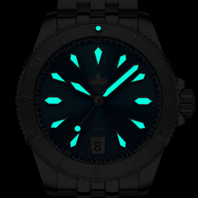 PHOIBOS Blue Voyager 2.0 Automatic Dive Watch with Double Dome AR Sapphire Crystal #PY026B