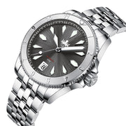 PHOIBOS Grey Voyager 2.0 Automatic Dive Watch with Double Dome AR Sapphire Crystal #PY026E