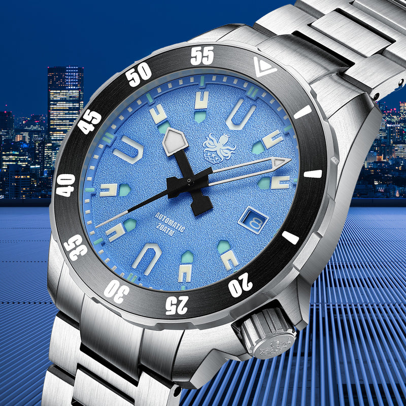 PHOIBOS Apollo Titanium 200-Meter Automatic Dive Watch with AR Sapphire Crystal #PY031B