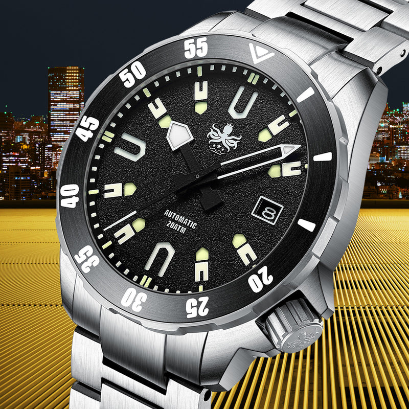 PHOIBOS Apollo Titanium 200-Meter Automatic Dive Watch with AR Sapphire Crystal #PY031C