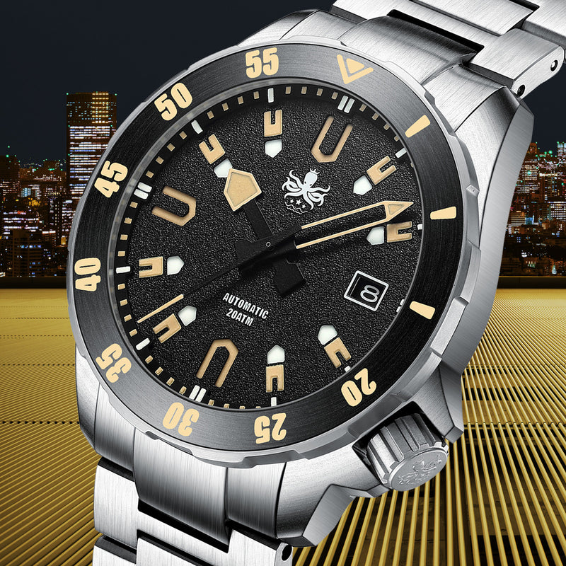 PHOIBOS Apollo Titanium 200-Meter Automatic Dive Watch with AR Sapphire Crystal #PY031D