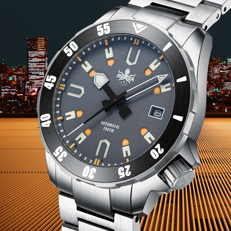 PHOIBOS Apollo Titanium 200-Meter Automatic Dive Watch with AR Sapphire Crystal #PY031G