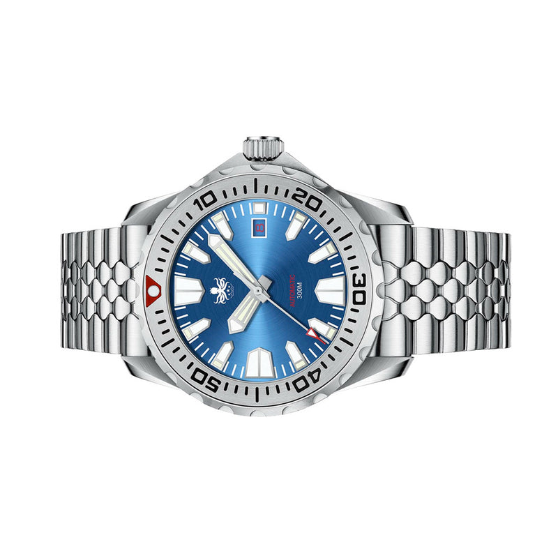 Phoibos Kraken 300 Meter Automatic Dive Watch with Sunray Blue Dial #PY033B Side