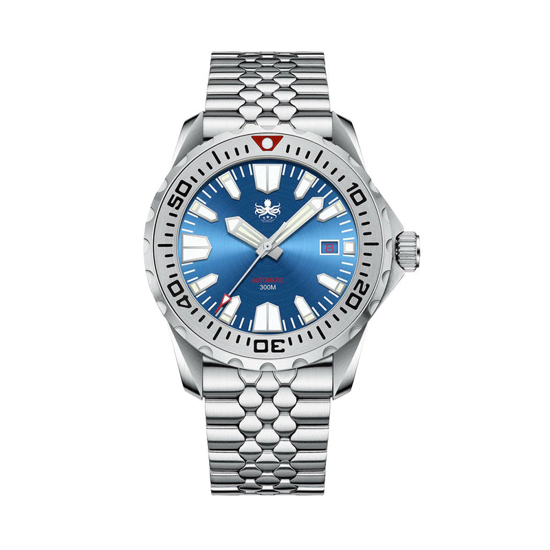 Phoibos Kraken 300 Meter Automatic Dive Watch with Sunray Blue Dial #PY033B