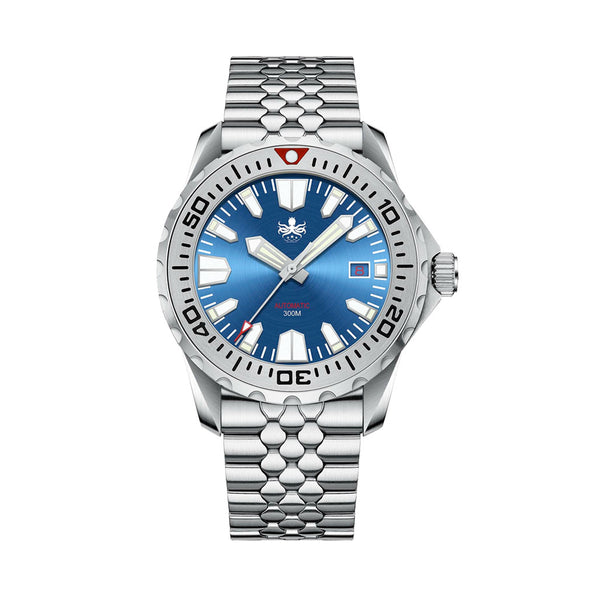 Phoibos Kraken 300 Meter Automatic Dive Watch with Sunray Blue Dial #PY033B
