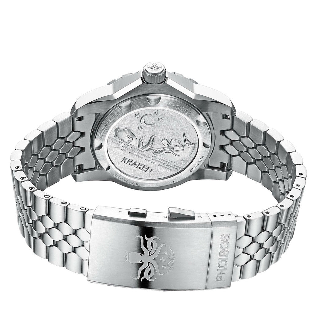 Phoibos Kraken 300 Meter Automatic Dive Watch with Sunray Black