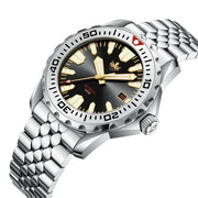 Phoibos Kraken 300 Meter Automatic Dive Watch with Sunray Black and Gold Dial #PY033D Tilted View