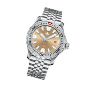 Phoibos Kraken 300 Meter Automatic Dive Watch with Sunray Champagne Dial #PY033E Tilt