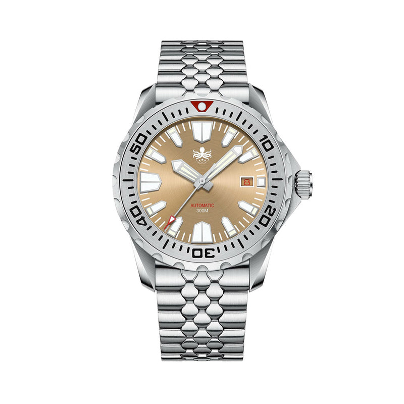 Phoibos Kraken 300 Meter Automatic Dive Watch with Sunray Champagne Dial #PY033E