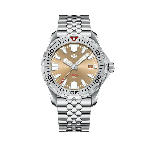 Phoibos Kraken 300 Meter Automatic Dive Watch with Sunray Champagne Dial #PY033E