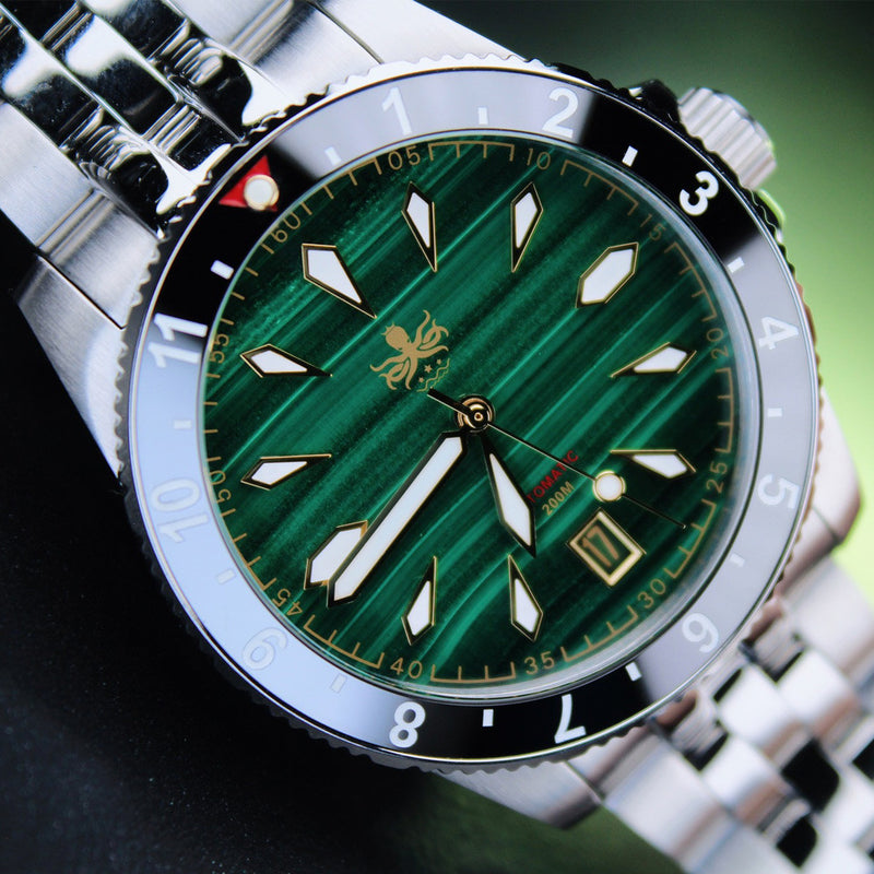 Phoibos Voyager Automatic Dive Watch with Malachite Green Dial #PY035A Lifestyle