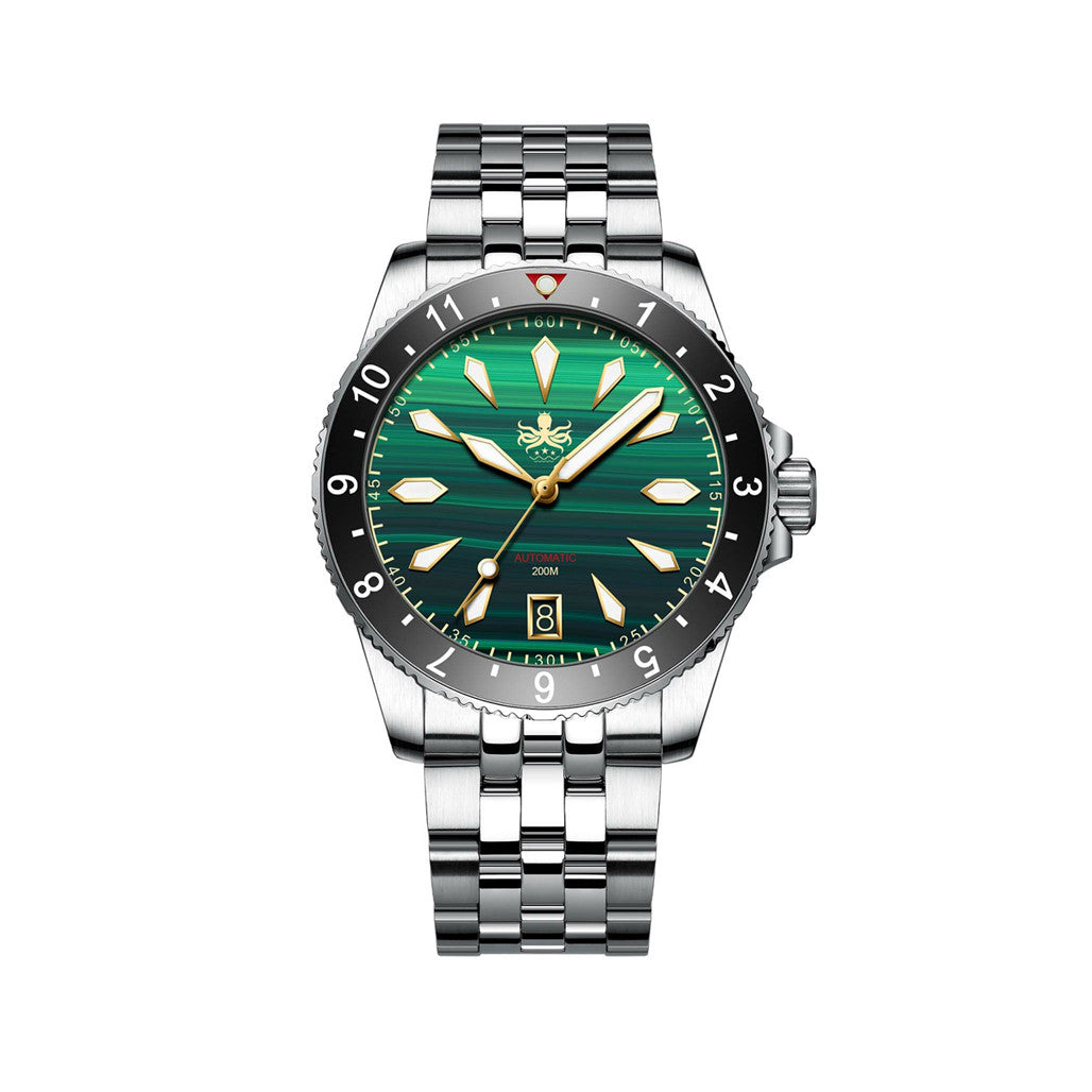 Phoibos Voyager Automatic Dive Watch with Malachite Green Dial