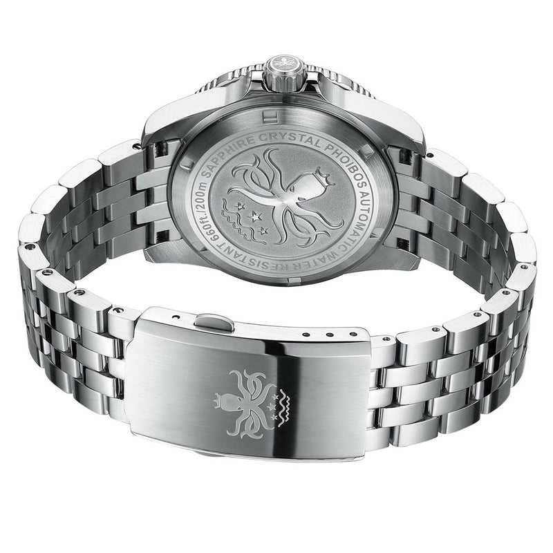 Phoibos Voyager Automatic Dive Watch with Maya Blue Dial #PY035B Back