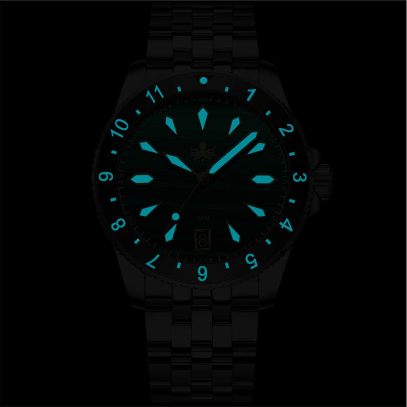 Phoibos Voyager Automatic Dive Watch with Maya Blue Dial #PY035B Lume