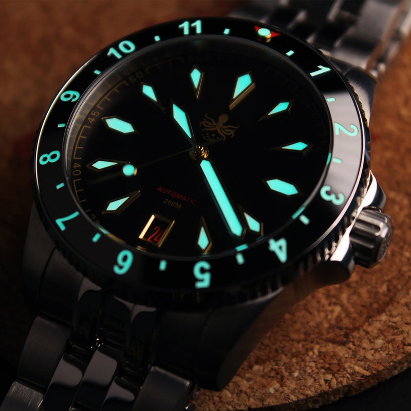 Phoibos Voyager Automatic Dive Watch with Black Gilt Dial #PY035C Lifestyle
