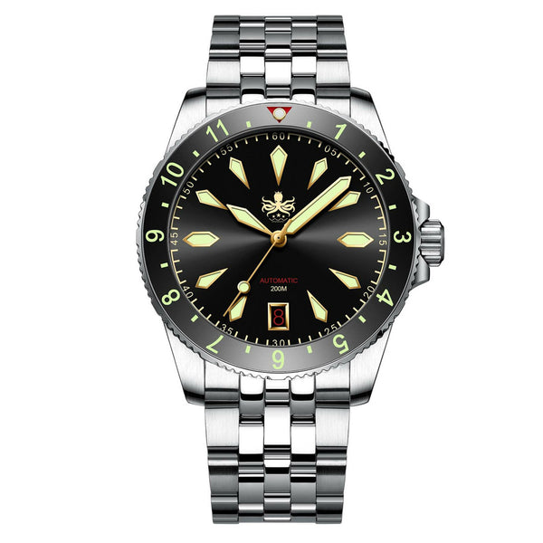 Phoibos Voyager Automatic Dive Watch with Black Gilt Dial #PY035C Zoom