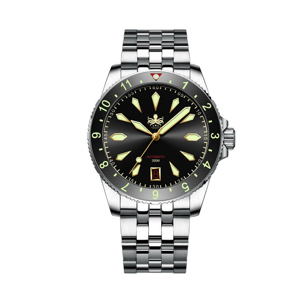 Phoibos Voyager Automatic Dive Watch with Black Gilt Dial #PY035C