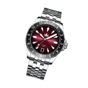 Phoibos Voyager Automatic Dive Watch with Ombre Red Dial #PY035D tilt