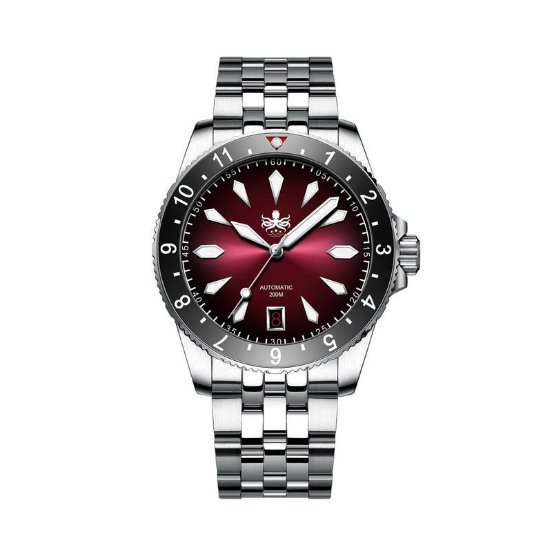 Phoibos Voyager Automatic Dive Watch with Ombre Red Dial #PY035D