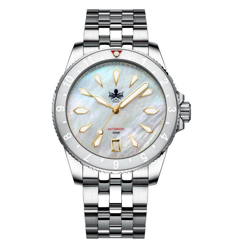 Phoibos Voyager Automatic Dive Watch with Mother of Pearl Dial #PY035E zoom