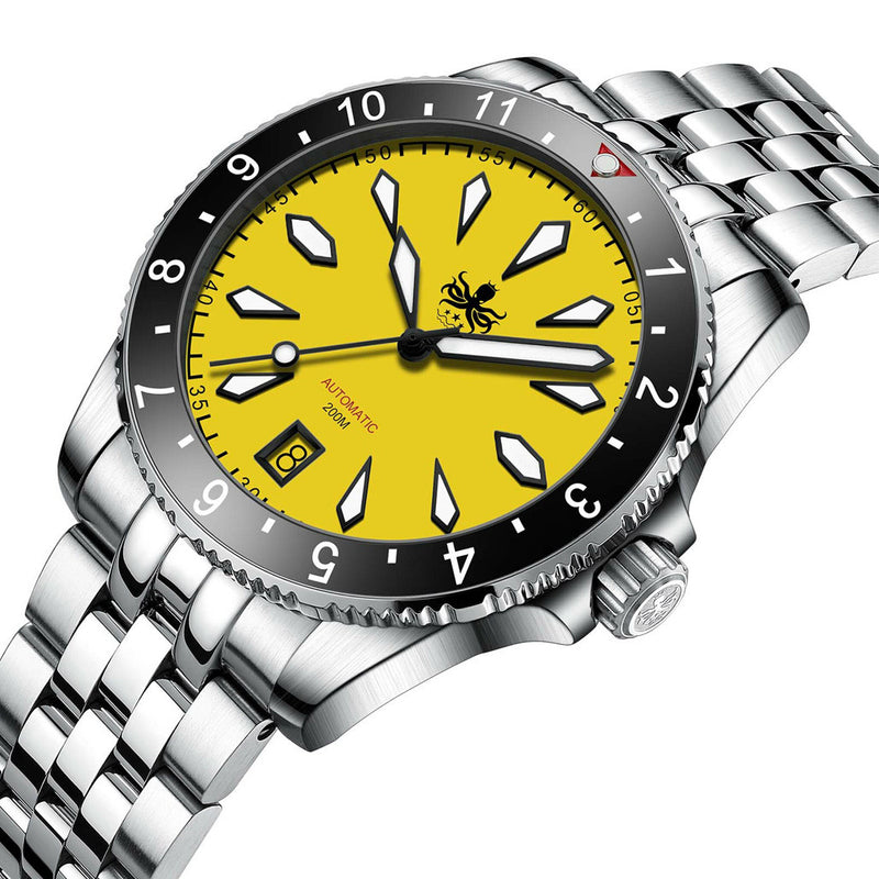 Phoibos Voyager Automatic Dive Watch with Canary Yellow Dial #PY035F side