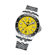 Phoibos Voyager Automatic Dive Watch with Canary Yellow Dial #PY035F tilt