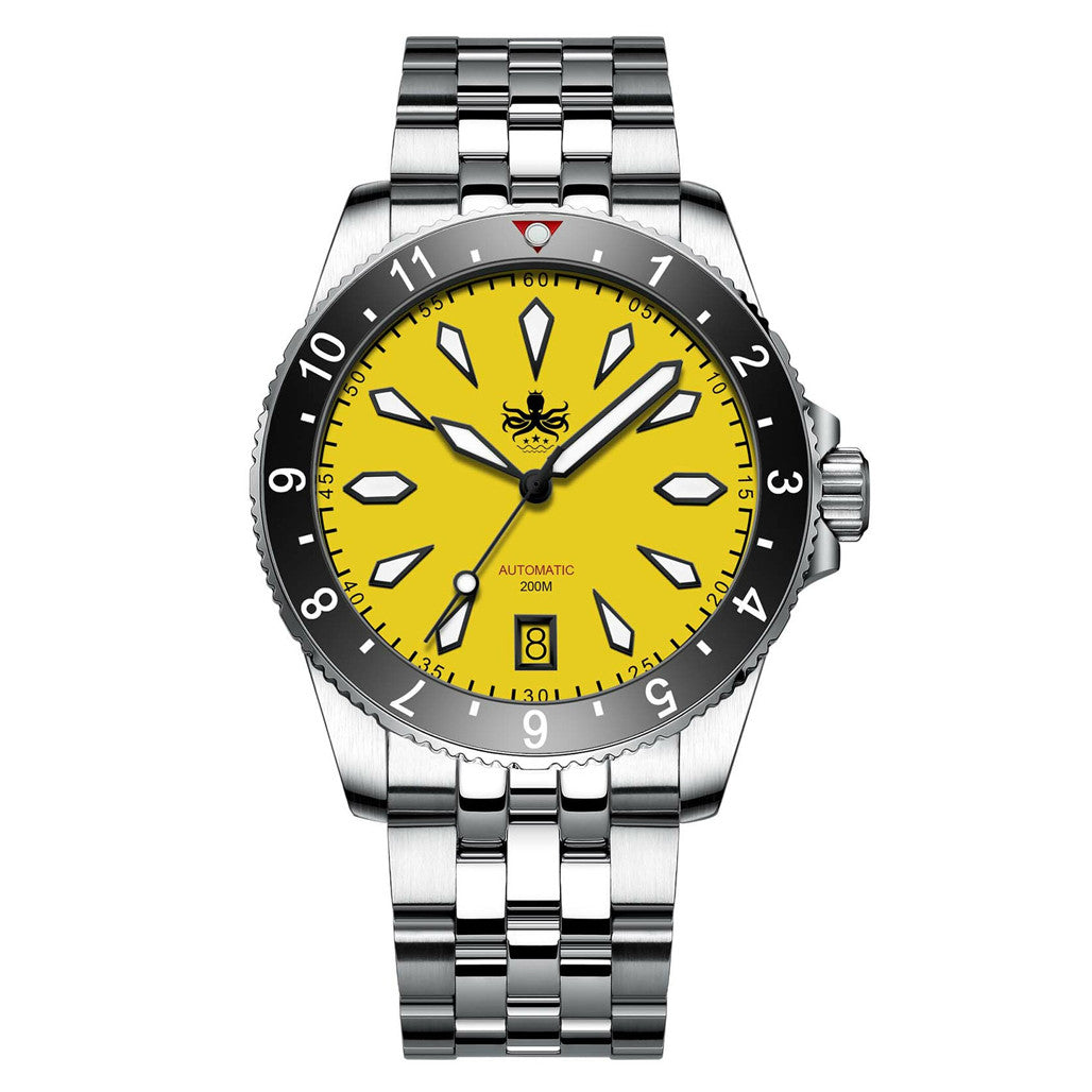 Phoibos Voyager Automatic Dive Watch with Canary Yellow Dial