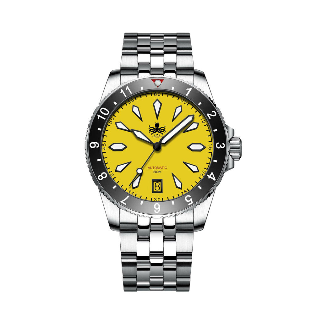Phoibos Voyager Automatic Dive Watch with Canary Yellow Dial
