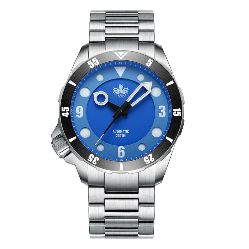 Phoibos Apollo Automatic Dive Watch with Blue Sandwich Dial #PY036B zoom